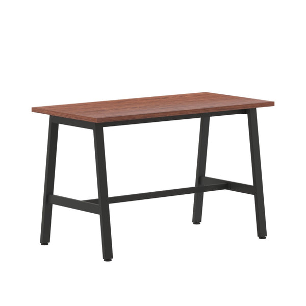 English Elm Redmond Commercial Conference Table - Durable Double-Sided Laminate Top with Heavy-Duty Steel Base Walnut 24"W x 48"D x 30"H MT-M4824-WLT-ABF-GG