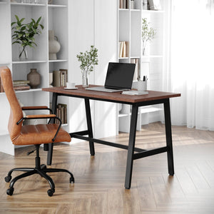 English Elm Redmond Commercial Conference Table - Durable Double-Sided Laminate Top with Heavy-Duty Steel Base Walnut 24"W x 48"D x 30"H MT-M4824-WLT-ABF-GG