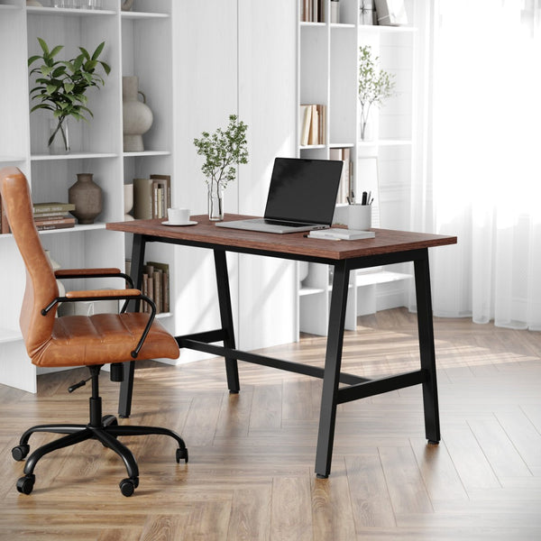 English Elm Redmond Commercial Conference Table - Durable Double-Sided Laminate Top with Heavy-Duty Steel Base Walnut 24"W x 48"D x 30"H MT-M4824-WLT-ABF-GG