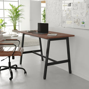 English Elm Redmond Commercial Conference Table - Durable Double-Sided Laminate Top with Heavy-Duty Steel Base Walnut 24"W x 48"D x 30"H MT-M4824-WLT-ABF-GG