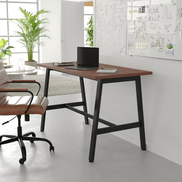 English Elm Redmond Commercial Conference Table - Durable Double-Sided Laminate Top with Heavy-Duty Steel Base Walnut 24"W x 48"D x 30"H MT-M4824-WLT-ABF-GG