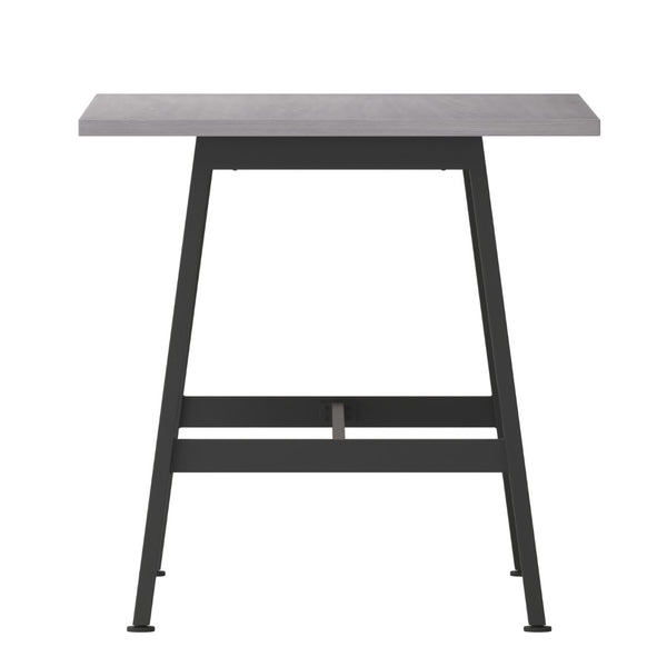 English Elm Redmond Commercial Conference Table with Durable Laminate Top, Heavy-Duty Steel Base for Meetings Gray Oak 30"W x 48"D x 30"H MT-M4830-LTGRY-ABF-GG
