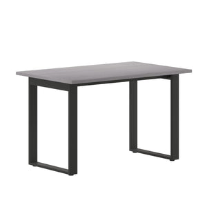 English Elm Redmond Commercial Conference Table - Durable Laminate Top, Heavy-Duty Steel Base, Quick Assembly Support Gray Oak 30"W x 48"D x 30"H MT-M4830-LTGRY-UBF-GG
