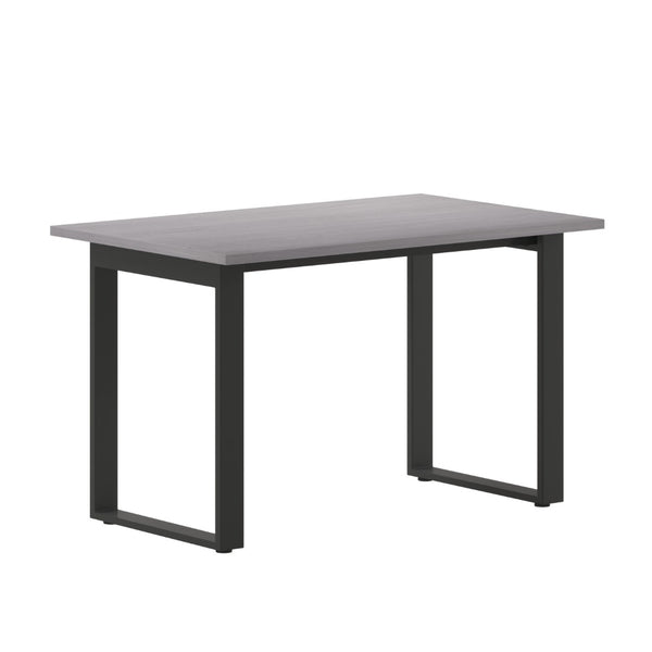 English Elm Redmond Commercial Conference Table - Durable Laminate Top, Heavy-Duty Steel Base, Quick Assembly Support Gray Oak 30"W x 48"D x 30"H MT-M4830-LTGRY-UBF-GG
