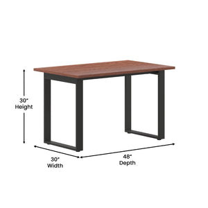 English Elm Redmond Commercial Conference Table - Durable Laminate Top, Heavy-Duty Steel Base, Quick Assembly Support Walnut 30"W x 48"D x 30"H MT-M4830-WLT-UBF-GG