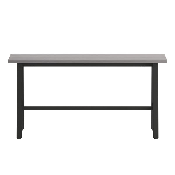 English Elm Redmond Commercial Conference Table - Durable Laminate Top, Heavy-Duty Steel Base for Professional Spaces Gray Oak 24"W x 60"D x 30"H MT-M6024-LTGRY-ABF-GG