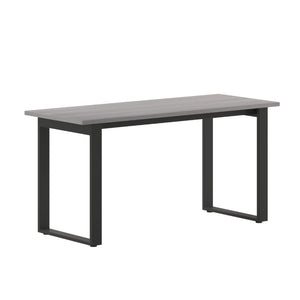 English Elm Redmond Professional Conference Table with Durable Laminate Top and Heavy-Duty Steel Base for Meetings Gray Oak 24"W x 60"D x 30"H MT-M6024-LTGRY-UBF-GG