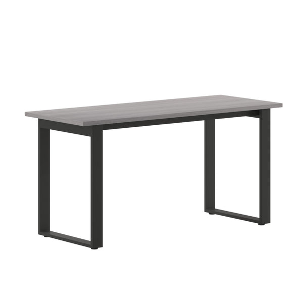 English Elm Redmond Professional Conference Table with Durable Laminate Top and Heavy-Duty Steel Base for Meetings Gray Oak 24"W x 60"D x 30"H MT-M6024-LTGRY-UBF-GG