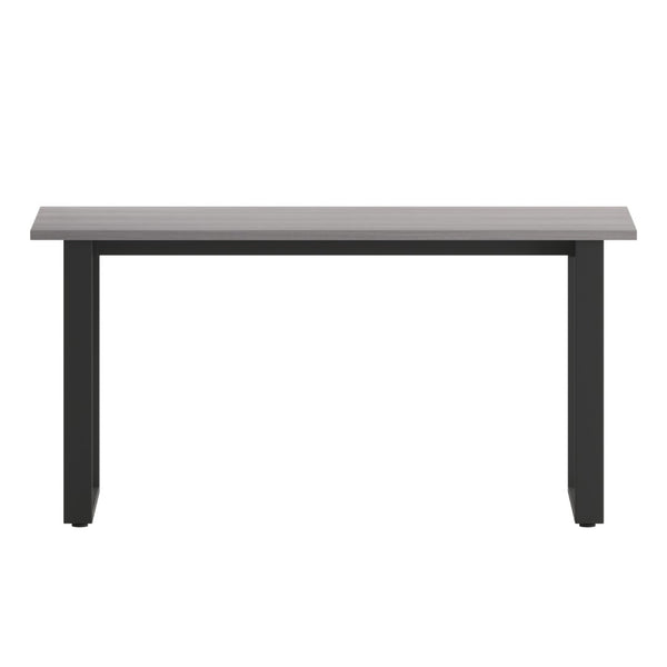 English Elm Redmond Professional Conference Table with Durable Laminate Top and Heavy-Duty Steel Base for Meetings Gray Oak 24"W x 60"D x 30"H MT-M6024-LTGRY-UBF-GG