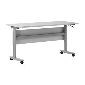 English Elm Palmer Heavy-Duty 60" Nesting Flip Training Table with Cable Management for Versatile Workspace Solutions Gray Top/Gray Frame 23.5" W x 60"L MT-M6024-T-LEG-GRYGRY-GG