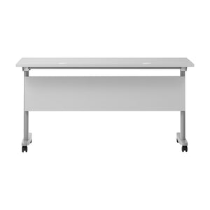 English Elm Palmer Heavy-Duty 60" Nesting Flip Training Table with Cable Management for Versatile Workspace Solutions Gray Top/Gray Frame 23.5" W x 60"L MT-M6024-T-LEG-GRYGRY-GG