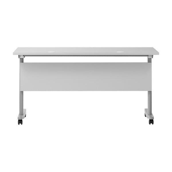 English Elm Palmer Heavy-Duty 60" Nesting Flip Training Table with Cable Management for Versatile Workspace Solutions Gray Top/Gray Frame 23.5" W x 60"L MT-M6024-T-LEG-GRYGRY-GG