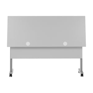 English Elm Palmer Heavy-Duty 60" Nesting Flip Training Table with Cable Management for Versatile Workspace Solutions Gray Top/Gray Frame 23.5" W x 60"L MT-M6024-T-LEG-GRYGRY-GG