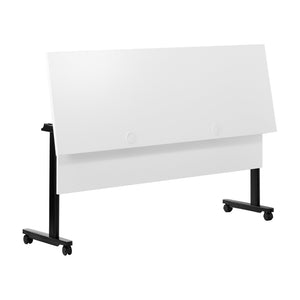 English Elm Palmer Heavy-Duty 60" Nesting Flip Training Table with Cable Management for Versatile Workspace Solutions White Top/Black Frame 23.5" W x 60"L MT-M6024-T-LEG-WHTBLK-GG