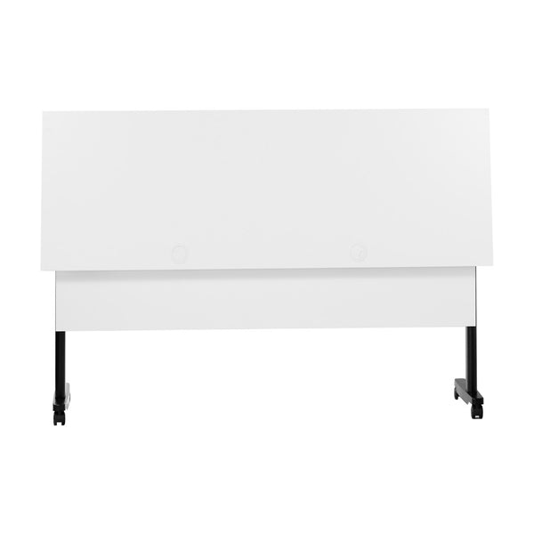 English Elm Palmer Heavy-Duty 60" Nesting Flip Training Table with Cable Management for Versatile Workspace Solutions White Top/Black Frame 23.5" W x 60"L MT-M6024-T-LEG-WHTBLK-GG