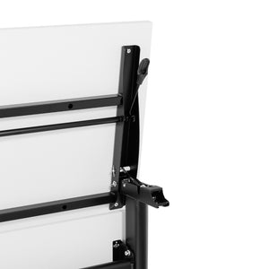 English Elm Palmer Heavy-Duty 60" Nesting Flip Training Table with Cable Management for Versatile Workspace Solutions White Top/Black Frame 23.5" W x 60"L MT-M6024-T-LEG-WHTBLK-GG