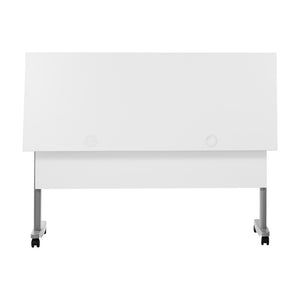 English Elm Palmer Heavy-Duty 60" Nesting Flip Training Table with Cable Management for Versatile Workspace Solutions White Top/Gray Frame 23.5" W x 60"L MT-M6024-T-LEG-WHTGRY-GG