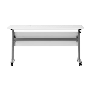 English Elm Palmer Heavy-Duty 60" Nesting Flip Training Table with Cable Management for Versatile Workspace Solutions White Top/Gray Frame 23.5" W x 60"L MT-M6024-T-LEG-WHTGRY-GG