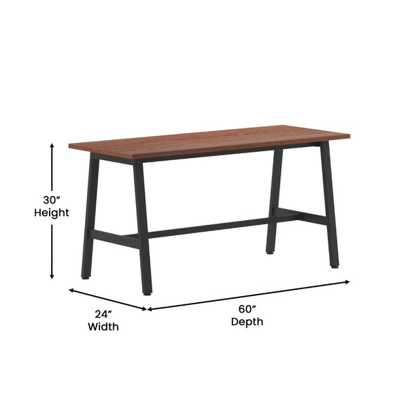 English Elm Redmond Commercial Conference Table - Durable Laminate Top, Heavy-Duty Steel Base for Professional Spaces Walnut 24"W x 60"D x 30"H MT-M6024-WLT-ABF-GG