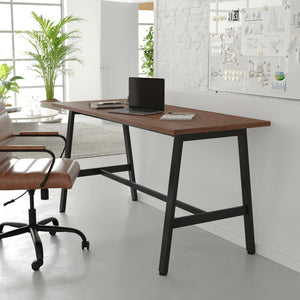 English Elm Redmond Commercial Conference Table - Durable Laminate Top, Heavy-Duty Steel Base for Professional Spaces Walnut 24"W x 60"D x 30"H MT-M6024-WLT-ABF-GG