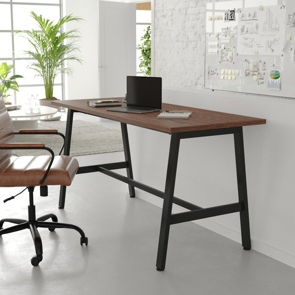 English Elm Redmond Commercial Conference Table - Durable Laminate Top, Heavy-Duty Steel Base for Professional Spaces Walnut 24"W x 60"D x 30"H MT-M6024-WLT-ABF-GG