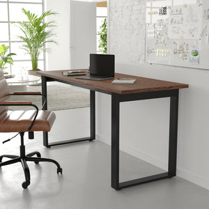English Elm Redmond Professional Conference Table with Durable Laminate Top and Heavy-Duty Steel Base for Meetings Walnut 24"W x 60"D x 30"H MT-M6024-WLT-UBF-GG