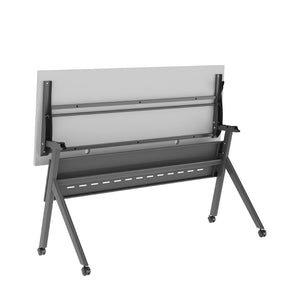English Elm Davis Heavy-Duty Flip Training Table with Nesting Design, Cable Management & Modesty Panel for Versatility Gray Top/Gray Frame 23.5" W x 60"L MT-M6024-Y-LEG-GRYGRY-GG