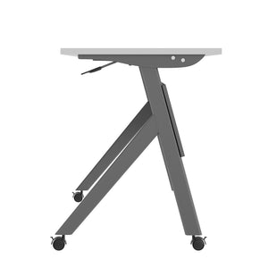 English Elm Davis Heavy-Duty Flip Training Table with Nesting Design, Cable Management & Modesty Panel for Versatility Gray Top/Gray Frame 23.5" W x 60"L MT-M6024-Y-LEG-GRYGRY-GG