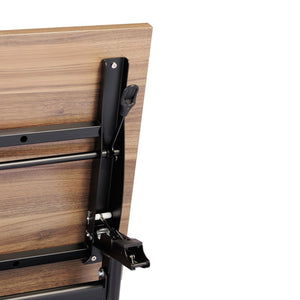 English Elm Davis Heavy-Duty Flip Training Table with Nesting Design, Cable Management & Modesty Panel for Versatility Walnut Top/Black Frame 23.5" W x 60"L MT-M6024-Y-LEG-WLNBLK-GG