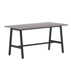 English Elm Redmond Durable Conference Table with Thick Laminate Top and Heavy-Duty Steel Base for Meetings Gray Oak 30"W x 60"D x 30"H MT-M6030-LTGRY-ABF-GG