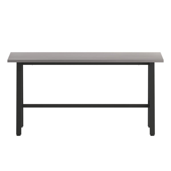 English Elm Redmond Durable Conference Table with Thick Laminate Top and Heavy-Duty Steel Base for Meetings Gray Oak 30"W x 60"D x 30"H MT-M6030-LTGRY-ABF-GG