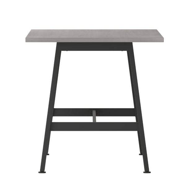 English Elm Redmond Durable Conference Table with Thick Laminate Top and Heavy-Duty Steel Base for Meetings Gray Oak 30"W x 60"D x 30"H MT-M6030-LTGRY-ABF-GG