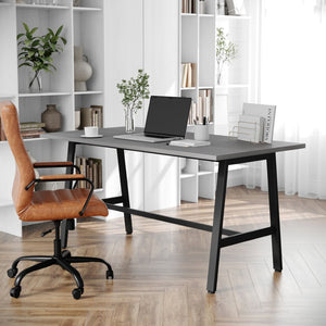 English Elm Redmond Durable Conference Table with Thick Laminate Top and Heavy-Duty Steel Base for Meetings Gray Oak 30"W x 60"D x 30"H MT-M6030-LTGRY-ABF-GG