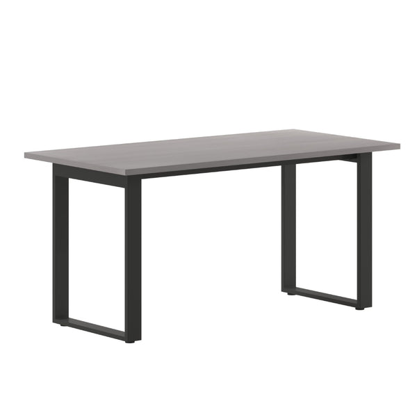 English Elm Redmond Commercial Conference Table – Durable Double-Sided Laminate Top with Heavy-Duty Steel Base Gray Oak 30"W x 60"D x 30"H MT-M6030-LTGRY-UBF-GG