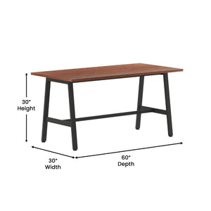 English Elm Redmond Durable Conference Table with Thick Laminate Top and Heavy-Duty Steel Base for Meetings Walnut 30"W x 60"D x 30"H MT-M6030-WLT-ABF-GG