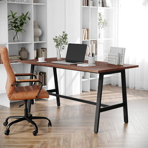 English Elm Redmond Durable Conference Table with Thick Laminate Top and Heavy-Duty Steel Base for Meetings Walnut 30"W x 60"D x 30"H MT-M6030-WLT-ABF-GG