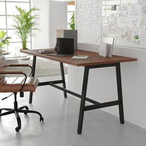 English Elm Redmond Durable Conference Table with Thick Laminate Top and Heavy-Duty Steel Base for Meetings Walnut 30"W x 60"D x 30"H MT-M6030-WLT-ABF-GG