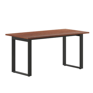 English Elm Redmond Commercial Conference Table – Durable Double-Sided Laminate Top with Heavy-Duty Steel Base Walnut 30"W x 60"D x 30"H MT-M6030-WLT-UBF-GG