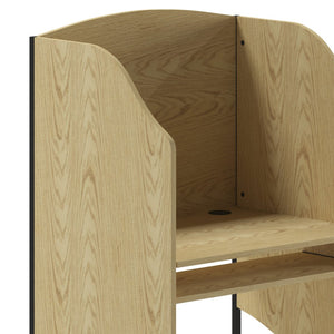 English Elm Kevin Starter Study Carrel - Compact Workspace Solution for Libraries, Classrooms & Home Offices Oak MT-M6201-OAK-GG