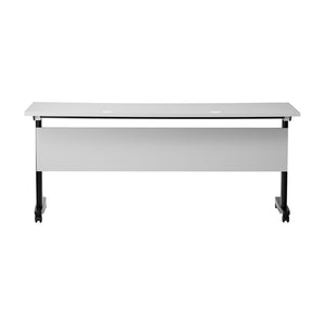 English Elm Palmer Heavy-Duty Nesting Flip Training Table with T-Legs, Cable Management, and Smooth Mobility Gray Top/Black Frame 23.5" W x 72"L MT-M7224-T-LEG-GRYBLK-GG