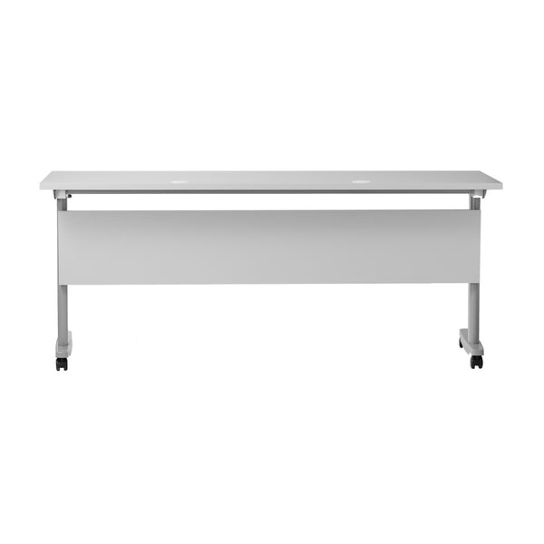 English Elm Palmer Heavy-Duty Nesting Flip Training Table with T-Legs, Cable Management, and Smooth Mobility Gray Top/Gray Frame 23.5" W x 72"L MT-M7224-T-LEG-GRYGRY-GG