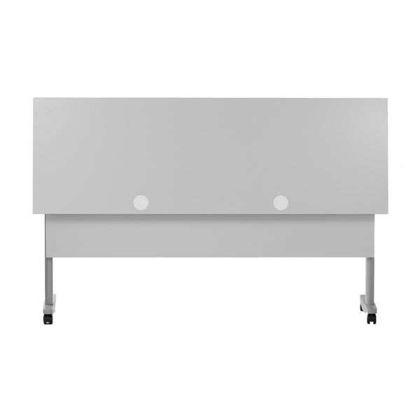 English Elm Palmer Heavy-Duty Nesting Flip Training Table with T-Legs, Cable Management, and Smooth Mobility Gray Top/Gray Frame 23.5" W x 72"L MT-M7224-T-LEG-GRYGRY-GG