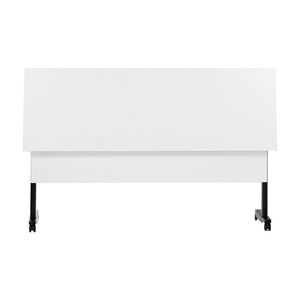 English Elm Palmer Heavy-Duty Nesting Flip Training Table with T-Legs, Cable Management, and Smooth Mobility White Top/Black Frame 23.5" W x 72"L MT-M7224-T-LEG-WHTBLK-GG
