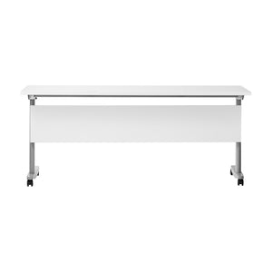 English Elm Palmer Heavy-Duty Nesting Flip Training Table with T-Legs, Cable Management, and Smooth Mobility White Top/Gray Frame 23.5" W x 72"L MT-M7224-T-LEG-WHTGRY-GG