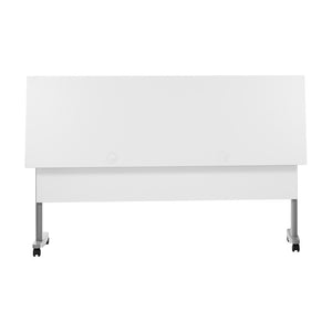 English Elm Palmer Heavy-Duty Nesting Flip Training Table with T-Legs, Cable Management, and Smooth Mobility White Top/Gray Frame 23.5" W x 72"L MT-M7224-T-LEG-WHTGRY-GG