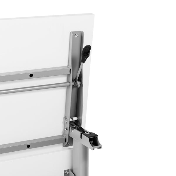 English Elm Palmer Heavy-Duty Nesting Flip Training Table with T-Legs, Cable Management, and Smooth Mobility White Top/Gray Frame 23.5" W x 72"L MT-M7224-T-LEG-WHTGRY-GG