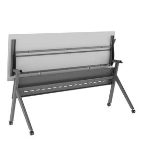 English Elm Davis Commercial-Grade Heavy-Duty Flip Training Table with Locking Casters for Space-Saving Solutions Gray Top/Gray Frame 23.5" W x 72"L MT-M7224-Y-LEG-GRYGRY-GG