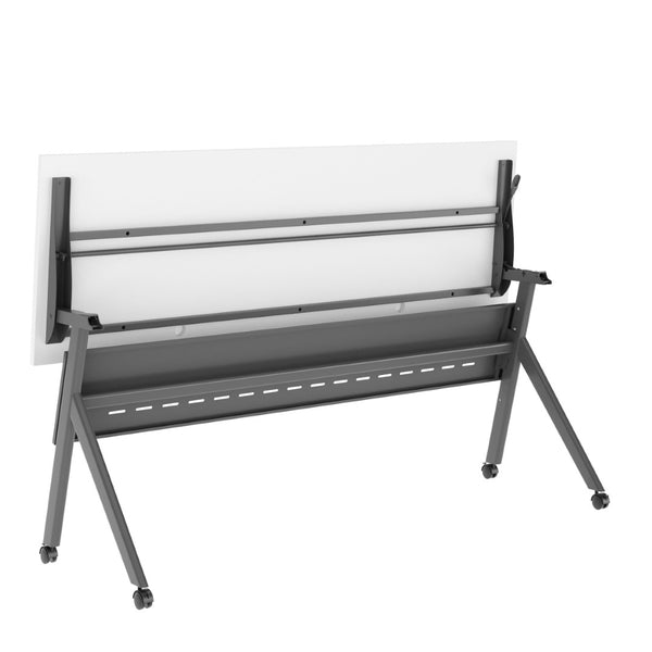 English Elm Davis Commercial-Grade Heavy-Duty Flip Training Table with Locking Casters for Space-Saving Solutions White Top/Gray Frame 23.5" W x 72"L MT-M7224-Y-LEG-WHTGRY-GG