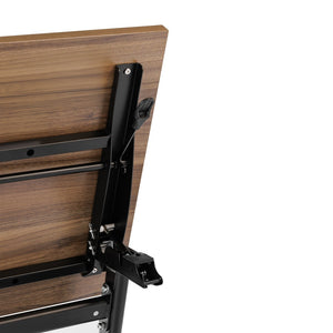English Elm Davis Commercial-Grade Heavy-Duty Flip Training Table with Locking Casters for Space-Saving Solutions Walnut Top/Black Frame 23.5" W x 72"L MT-M7224-Y-LEG-WLNBLK-GG