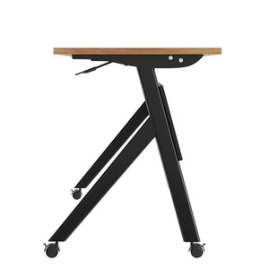 English Elm Davis Commercial-Grade Heavy-Duty Flip Training Table with Locking Casters for Space-Saving Solutions Walnut Top/Black Frame 23.5" W x 72"L MT-M7224-Y-LEG-WLNBLK-GG